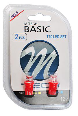 Fotografia produktu M-TECH LB006AR blister 2x dioda LED L006a - W5W walcowana czerwona