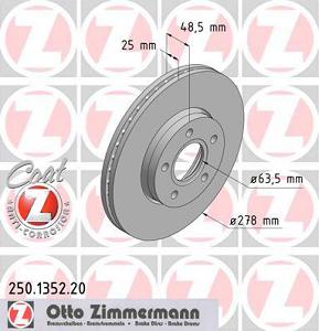 Fotografia produktu ZIMMERMANN 250.1352.20 tarcza hamulcowa Ford Focus 278,1x25x63,6 V