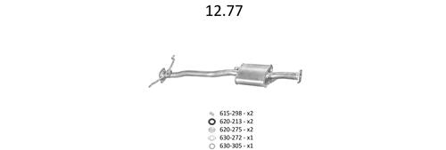 Fotografia produktu EDEX 12.77/AL tłumik środkowy Mazda 323 86-92 1.7D