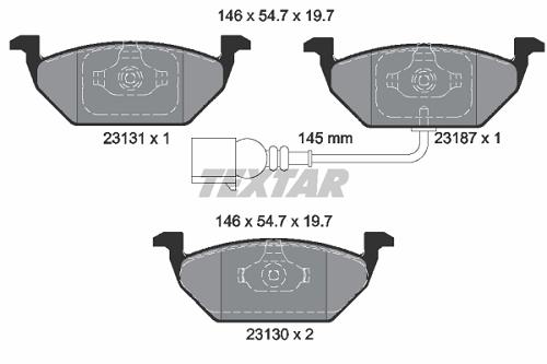 Fotografia produktu TEXTAR 2313101 klocki hamulcowe  przód Audi A2  Seat Altea z czujnikiem