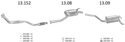 Fotografia produktu EDEX 13.152/AL rura kolektorowa Mercedes 190 84-92 1.8E 2.0 2.0E 2.3E
