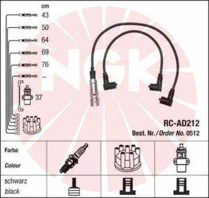 Fotografia produktu NGK RC-AD212 kable zapłonowe Audi 80/90 Coupe 2.2 5-cyl. -84