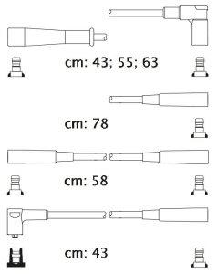 Fotografia produktu CARHOFF 06-2030 kable zapłonowe Peugeot 405 1.9 88-92 (Platinium wire wound)