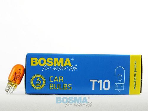 Fotografia produktu BOSMA 1987-BOSMA żarówka 12V 5W T10 W5W Amber - pomarańcz całoszklana