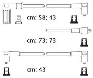 Fotografia produktu CARHOFF 06-2065 kable zapłonowe Fiat Tempra 1.6 90-93 (Platinium wire wound)