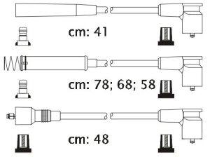 Fotografia produktu CARHOFF 06-2081 kable zapłonowe Opel Corsa Kadett Astra 1.2-2.0 90- (Platinium wire wound)