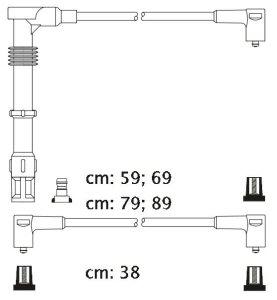 Fotografia produktu CARHOFF 06-2103 kable zapłonowe Seat Ibiza 1.8 93- (Platinium wire wound)