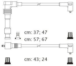 Fotografia produktu CARHOFF 06-2105 kable zapłonowe Opel Astra 16V 2.0 88-90 (Platinium wire wound)