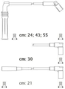 Fotografia produktu CARHOFF 06-2131 kable zapłonowe Peugeot 405 1.9 88-92 (Platinium wire wound)