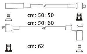 Fotografia produktu CARHOFF 06-2133 kable zapłonowe Peugeot 309 1.1-1.3 89- (Platinium wire wound)