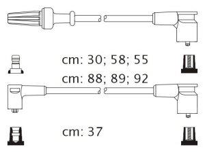Fotografia produktu CARHOFF 06-2134 kable zapłonowe Peugeot 605 3.0 90- (Platinium wire wound)