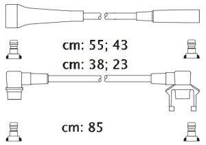 Fotografia produktu CARHOFF 06-2142 kable zapłonowe Renault 11 1.7 86-91 (Platinium wire wound)
