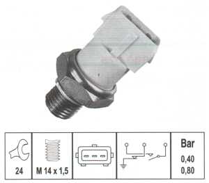 Fotografia produktu FACET 7.0070 czujnik ciśnienia oleju Opel Kadett/Corsa/Vectra 0.40 bar 3wtyki