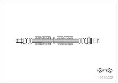Fotografia produktu CORTECO 19020533 przewód hamulcowy elastyczny Ford Escort 94- przód lewy