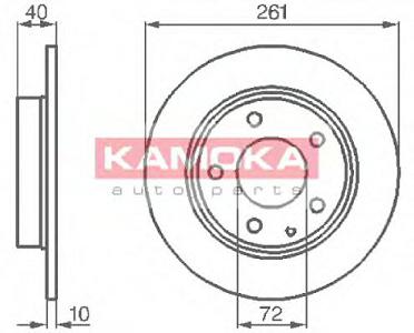 Fotografia produktu KAMOKA 1031048/KAM tarcza hamulcowa tylna Mazda 626 IV (GE) 92-97, 626 V (GF) 97-