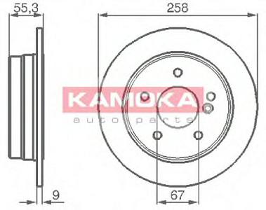 Fotografia produktu KAMOKA 1031078/KAM tarcza hamulcowa tylna Mercedes Klasa C (W202) 93-00