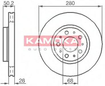 Fotografia produktu KAMOKA 1031210/KAM tarcza hamulcowa przednia went. Volvo 850 91-96, S70 97-00, V70 97-00