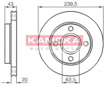 Fotografia produktu KAMOKA 1031532/KAM tarcza hamulcowa went. Ford Escort/Fiesta/KA