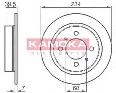 Fotografia produktu KAMOKA 1031580/KAM tarcza hamulcowa tylna Nissan 100NX 90-94, Almera (N15) 95-00, Sunny III(N14) 90