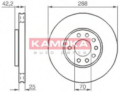 Fotografia produktu KAMOKA 1031620/KAM tarcza hamulcowa przednia went. Opel Calibra A 92-97, Vectra B 95-03