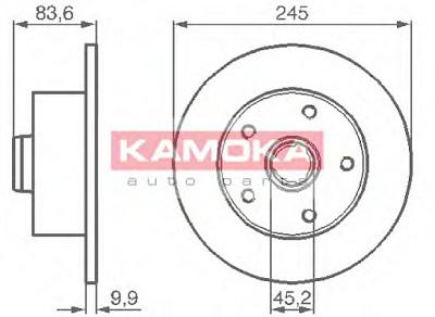 Fotografia produktu KAMOKA 1031660/KAM tarcza hamulcowa tylna Audi A4 95-01