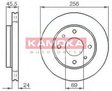 Fotografia produktu KAMOKA 1031770/KAM tarcza hamulcowa przednia went. Mitsubishi Carisma 98-06, Galant 88-00, Volvo S4