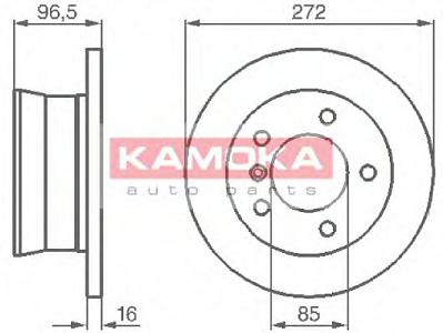 Fotografia produktu KAMOKA 1031864/KAM tarcza hamulcowa tylna Mercedes Sprinter 97-06,VW LT 28-46 II 96-06