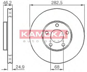 Fotografia produktu KAMOKA 1032028/KAM tarcza hamulcowa przednia went. VW Passat 96-00