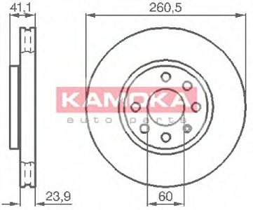 Fotografia produktu KAMOKA 1032262/KAM tarcza hamulcowa went. Opel Combo/Corsa C/TI
