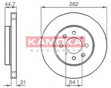 Fotografia produktu KAMOKA 1035518/KAM tarcza hamulcowa przednia went. Honda Civic III/IV/V 89-01, Rover 200 95-00, 400