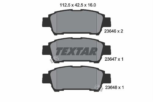 Fotografia produktu TEXTAR 2364601 klocki hamulcowe Toyota Avensis Verso 01- tył