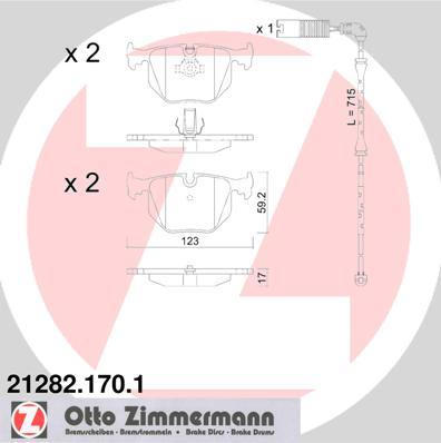 Fotografia produktu ZIMMERMANN 21282.170.1 klocki hamulcowe BMW X5 E53  00-  tył