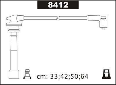 Fotografia produktu SENTECH 8412 kable wysokiego napięcia Hyunday Coupe 1.6 2.0  96-