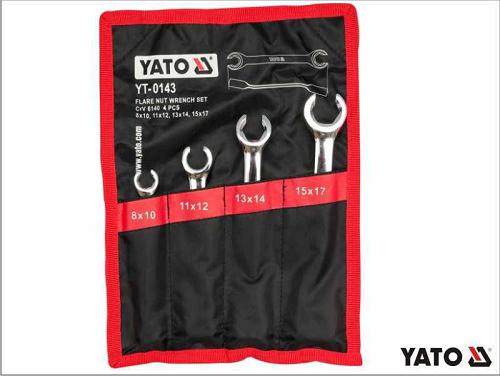 Fotografia produktu YATO YT-0143 zestaw kluczy płaskich półotwartych do przewodów hamulcowych 4 szt