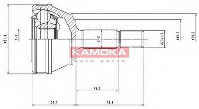 Fotografia produktu KAMOKA 6158/KAM przegub zewnętrzny 20/30/45mm