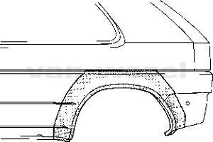 Fotografia produktu VAN WEZEL 2752144 reperaturka błotnika tył prawa kombi Mazda 626 1997 - 2002