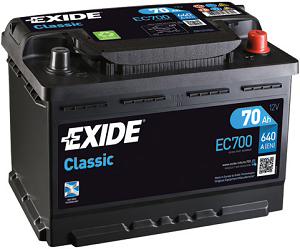 Fotografia produktu EXIDE EC700 akumulator sam. 70 Ah/680A Blue Dynamic