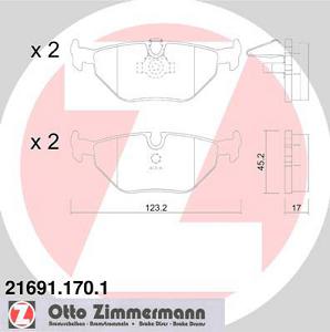 Fotografia produktu ZIMMERMANN 21691.170.1 klocki hamulcowe BMW 5 E39 tył