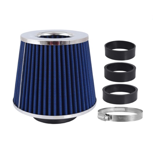 Fotografia produktu CARMOTION CA 86005 filtr powietrza stożkowy duży niebieski + 3 adaptery 60x65x70mm