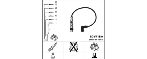 Fotografia produktu NGK RC-VW1110 kable zapłonowe Skoda Fabia 1.2 TSI 10-