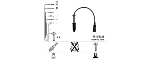 Fotografia produktu NGK RC-MB222 kable zapłonowe Mercedes