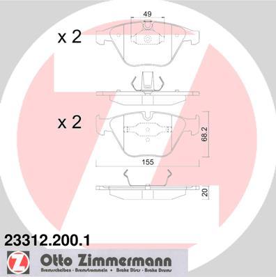 Fotografia produktu ZIMMERMANN 23312.200.1 klocki hamulcowe BMW 5 E60 02-10