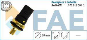 Fotografia produktu FAE FAE33781 czujnik temperatury VW/Audi/Seat (czarny)