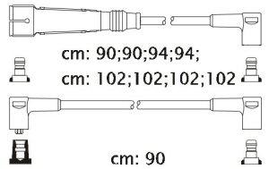 Fotografia produktu CARHOFF 06-1225 kable zapłonowe Mercedes 380-500 3.8-5.0 80-85 (Premium)