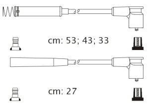 Fotografia produktu CARHOFF 06-2100 kable zapłonowe Opel Corsa Astra 1.2-1.6 91- (Platinium wire wound)