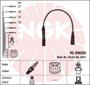 Fotografia produktu NGK RC-BW208 kable zapłonowe BMW3 E36 Compact 1.8 M43