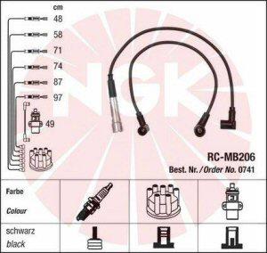 Fotografia produktu NGK RC-MB206 kable zapłonowe Mercedes W116/123 2.8