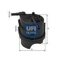 Fotografia produktu UFI 24.343.00 filtr paliwa Citroen, Peugeot 1.4HDI