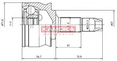Fotografia produktu KAMOKA 6259/KAM przegub napędowy zewnętrzny 22/20/47mm Fiat Panda 2003-