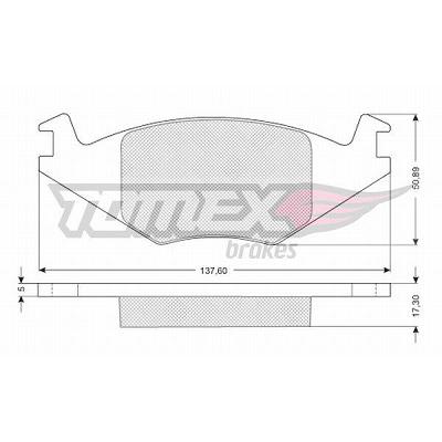 Fotografia produktu TOMEX T10-15 klocki hamulcowe Seat Ibiza 93-/VW 84- 17.5 mm